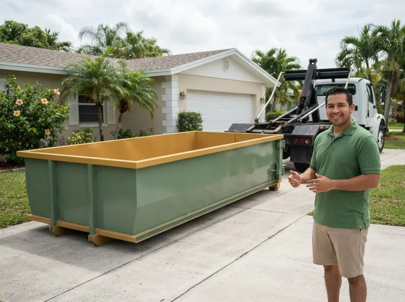 Residential Driveway-Safe Dumpster Delivery in Miam, FL