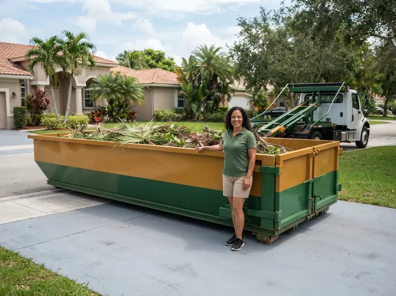 Yard Waste and Storm Cleanout Dumpster Rental in Miam, FL
